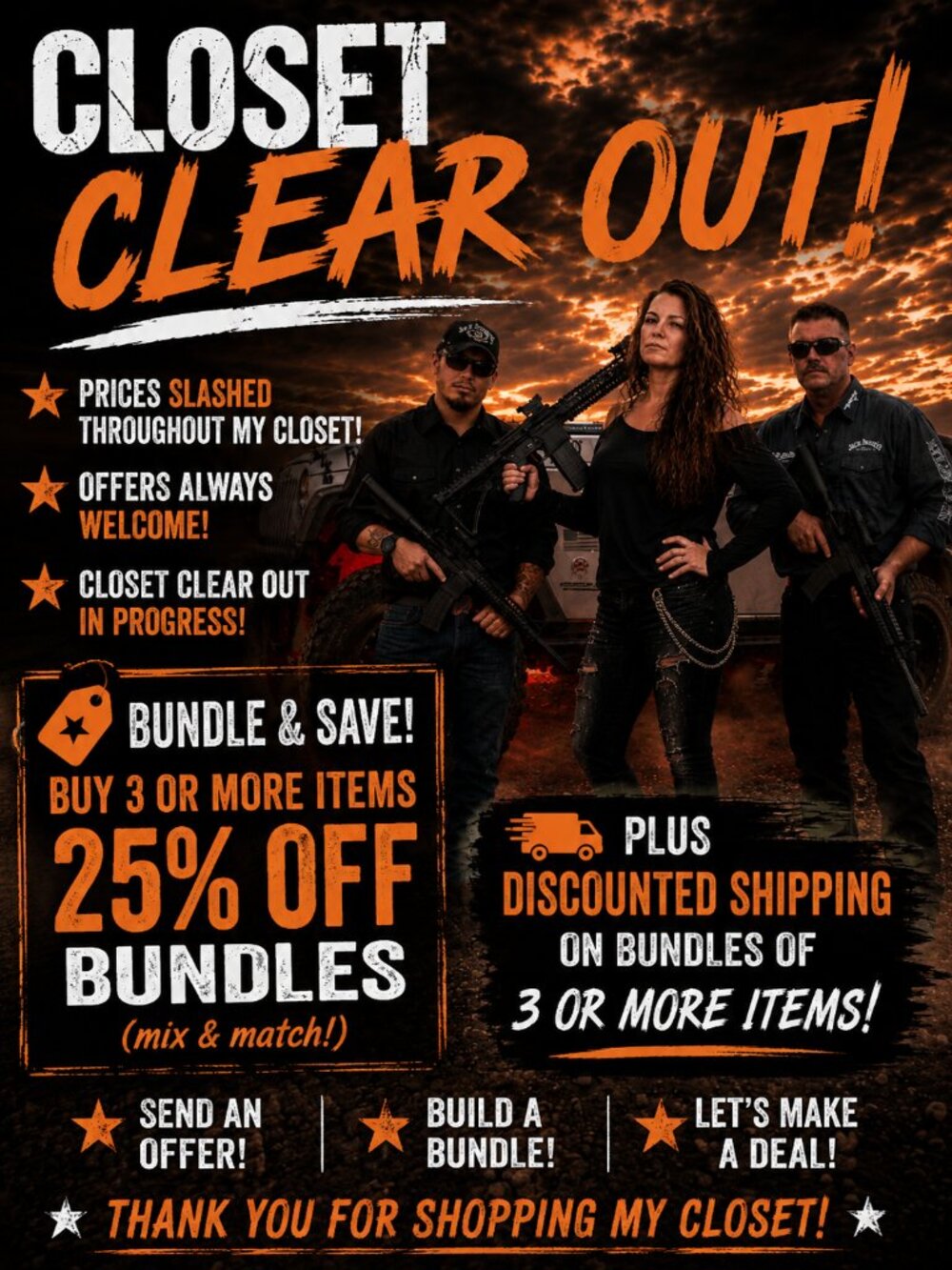 🚨 Closet Clear Out Sale | 25% Off Bundles + Discounted Shipping 🚨